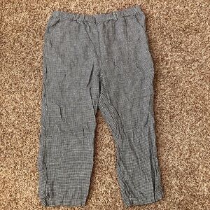 Quince Black and White 100% Linen Gingham Pants